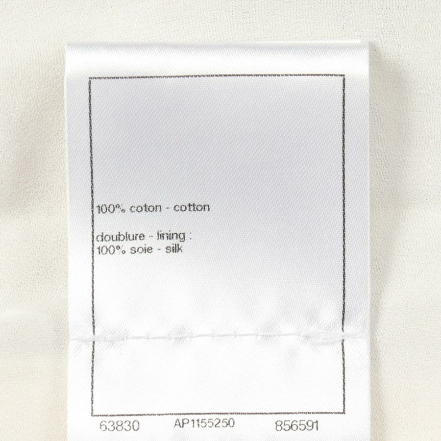 香奈兒 COCO 標誌紐扣斜紋軟呢格紋其他外套 P74832V65963 棉質 白色 黑色 二手 女款-4