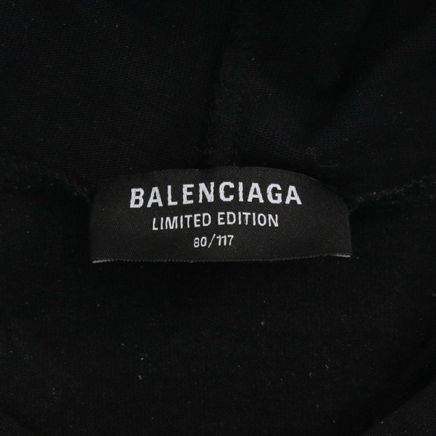 BALENCIAGA Docking 長版印花連帽衫 704026 純棉 黑色 多色 二手 男款-2
