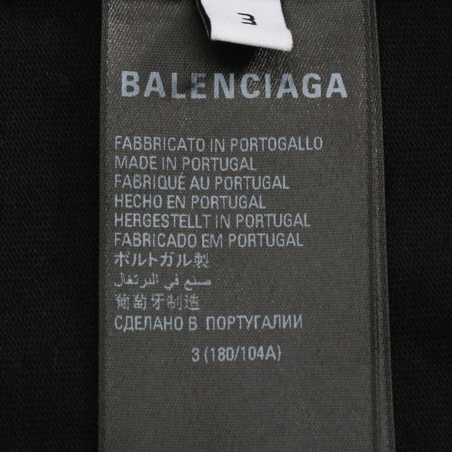 BALENCIAGA Docking 長版印花連帽衫 704026 純棉 黑色 多色 二手 男款-4