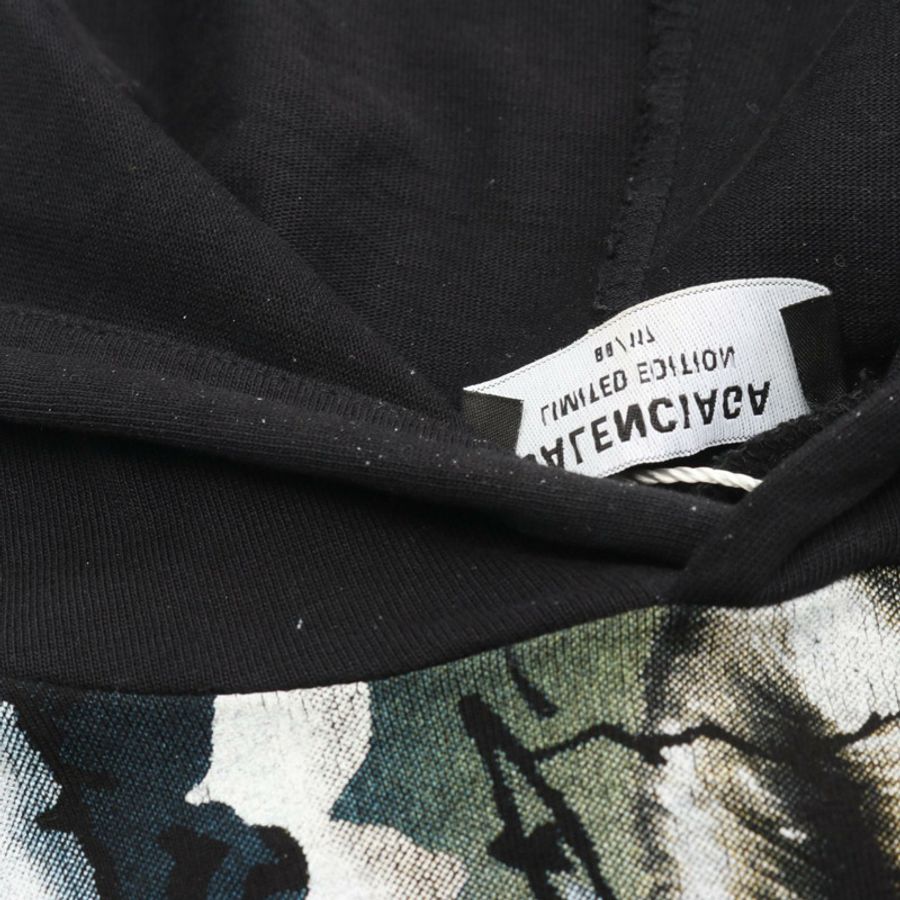 BALENCIAGA Docking 長版印花連帽衫 704026 純棉 黑色 多色 二手 男款-6