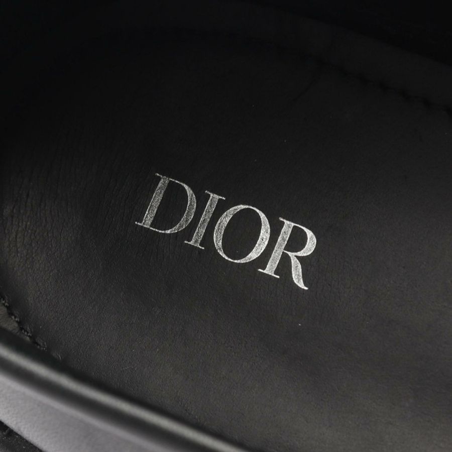 Dior Oblique Explorer 樂福鞋,皮革帆布材質,黑色/海軍藍,二手男款。-4