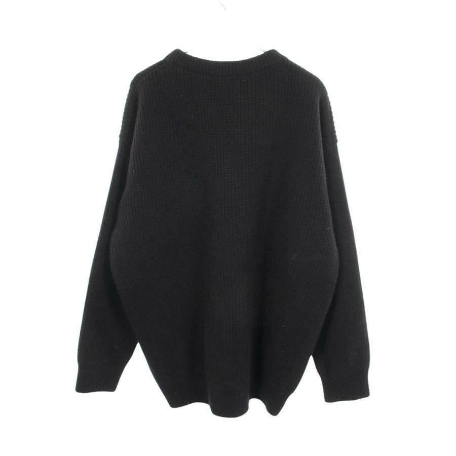 CELINE Logo Oversized 羅紋針織衫 2A19R423P 羊毛 黑色 #M 二手男款-1