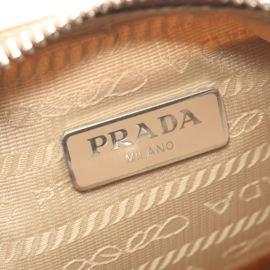 PRADA 2005 復刻版肩包 1BH204 尼龍 Saffiano 皮革 米色 二手-3