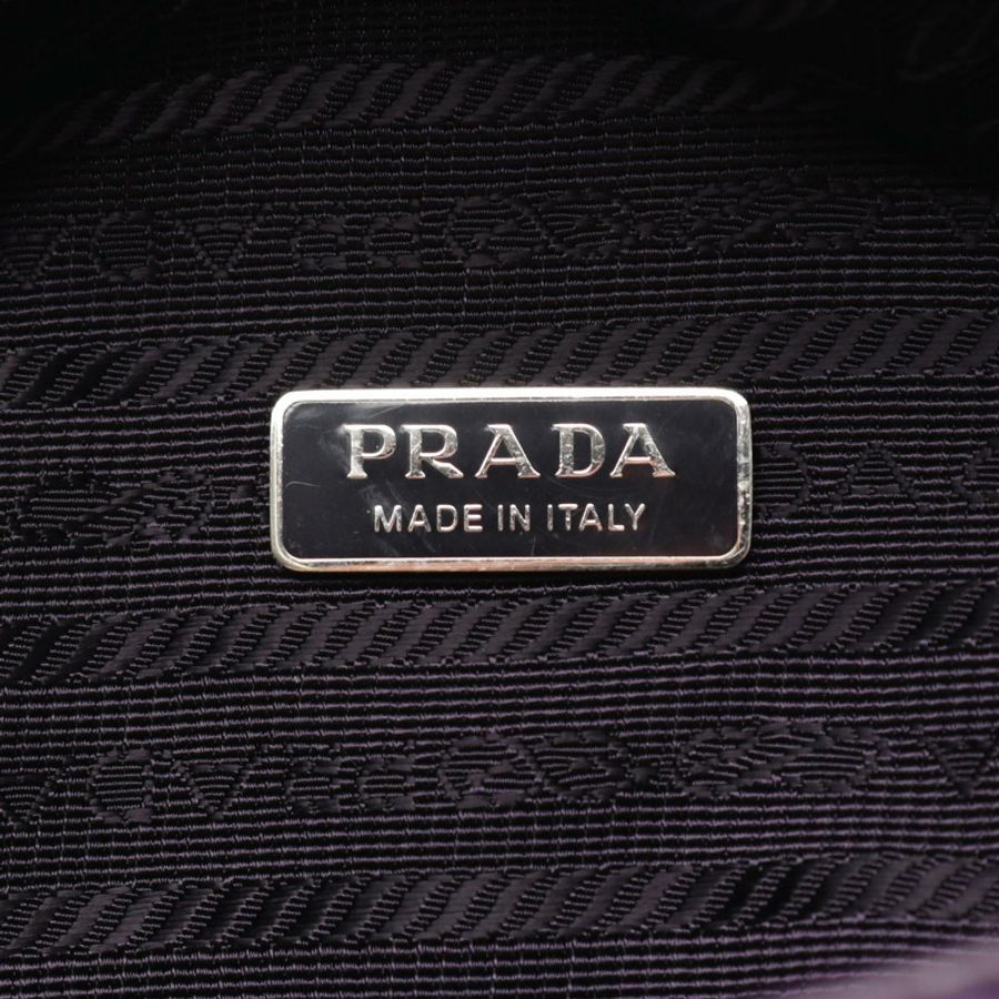 PRADA 三角形單肩斜背包 1BA315 紫色皮革二手女款-3