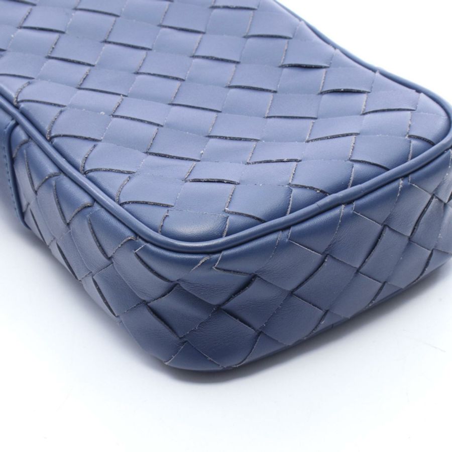 BOTTEGA VENETA Pochette Intrecciato 單肩包 729296 皮革海軍藍二手男女通用-4
