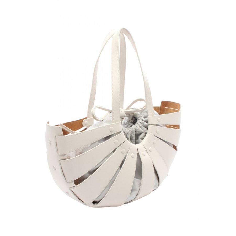 BOTTEGA VENETA The Shell 中型單肩包 651577VMAUH 白色皮革 二手 女士-1