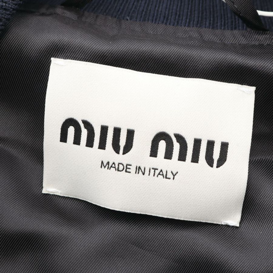 Miu Miu Logo刺繡短款羊毛短版外套 ML936 海軍藍 #38 二手女裝-2