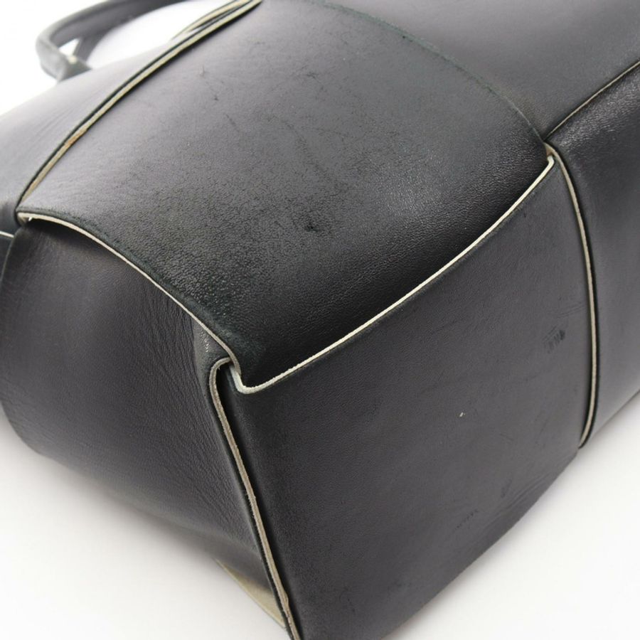 BOTTEGA VENETA Arco Medium Maxi Intrecciato Tote Bag leather black Used women-5