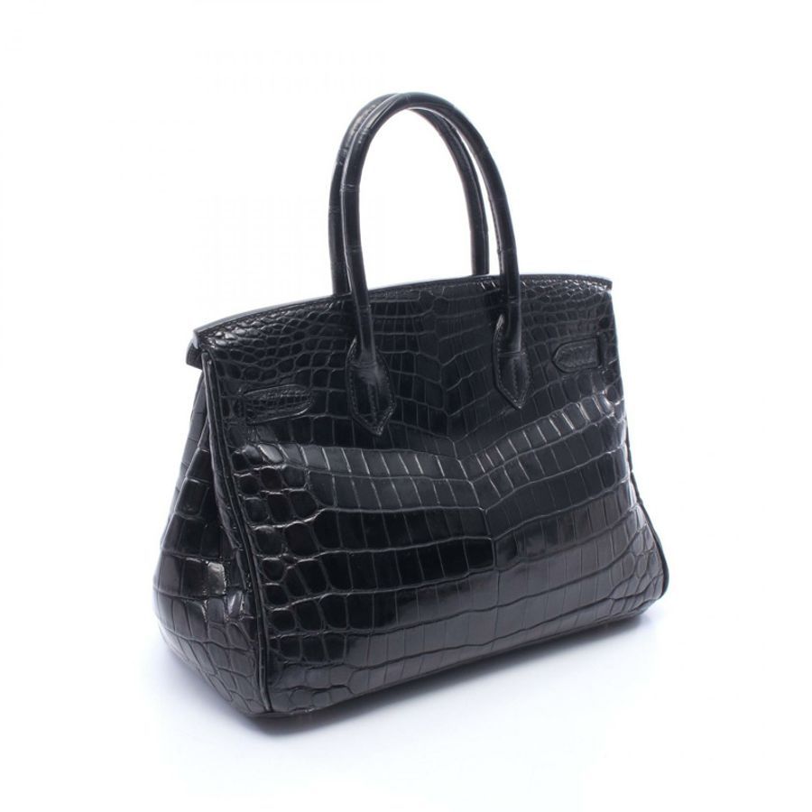 愛馬仕 Birkin 30 手提包,霧面尼羅鱷魚皮,異國皮革,霧面尼羅鱷魚皮,黑色,二手-1