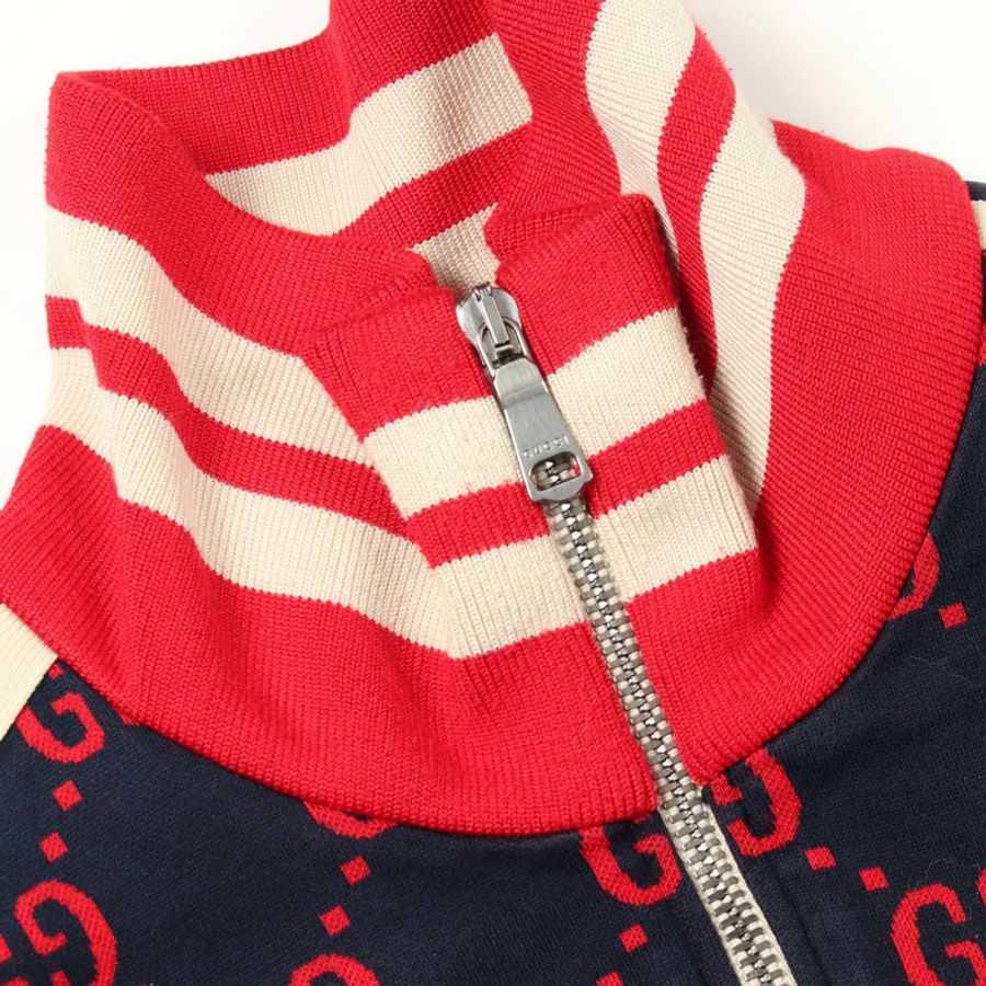 GUCCI GG 提花其他外套 496919 棉 海軍藍 紅色 米色 二手 男款-5