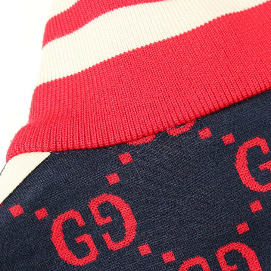 GUCCI GG 提花其他外套 496919 棉 海軍藍 紅色 米色 二手 男款-7