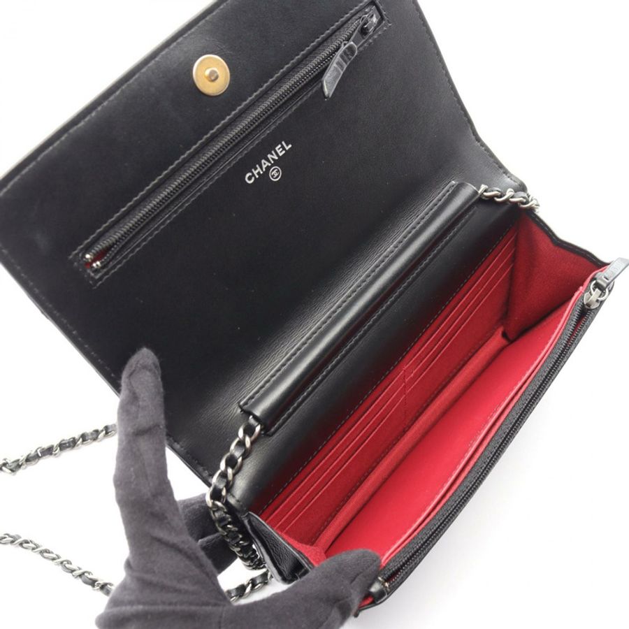香奈兒 Gabrielle de Chanel 鏈條斜背包 A84389 小牛皮 SHW BK-2