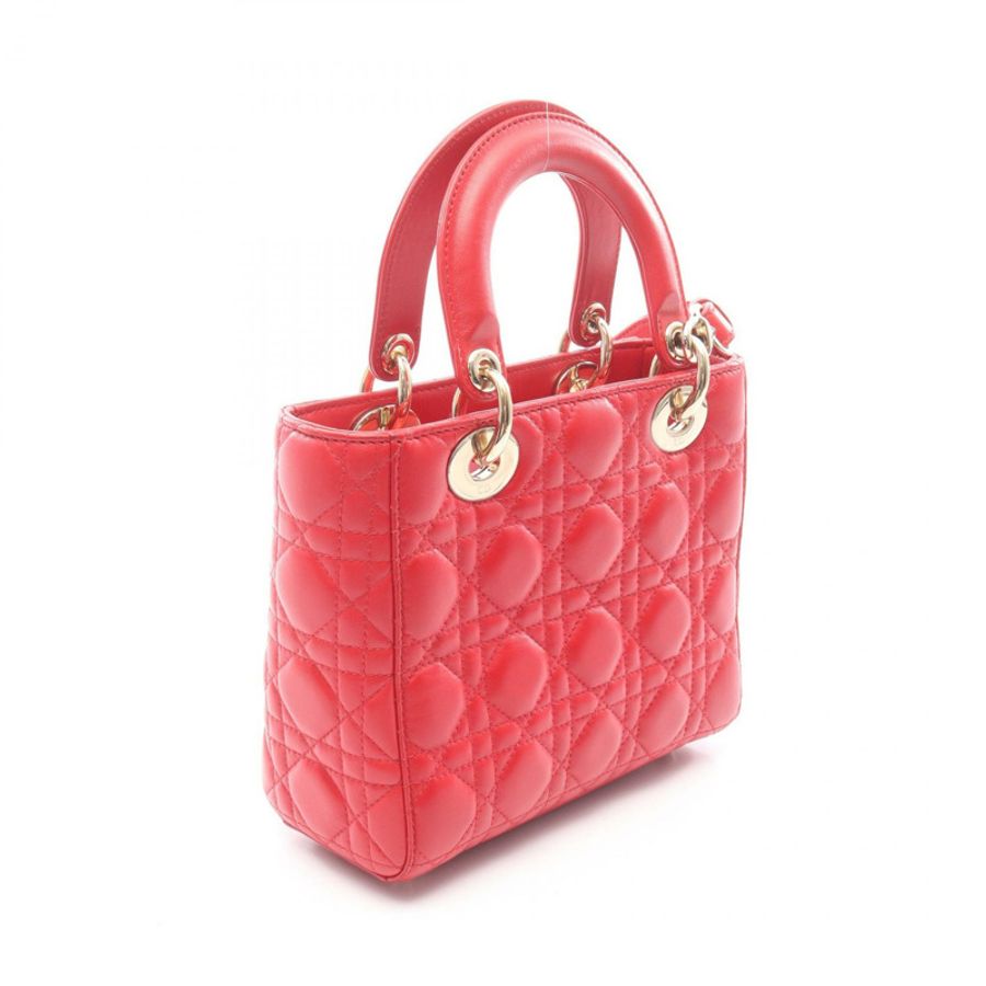 Christian Dior LADY DIOR MY ABCDIOR Cannage 肩背手提包,紅色皮革-1