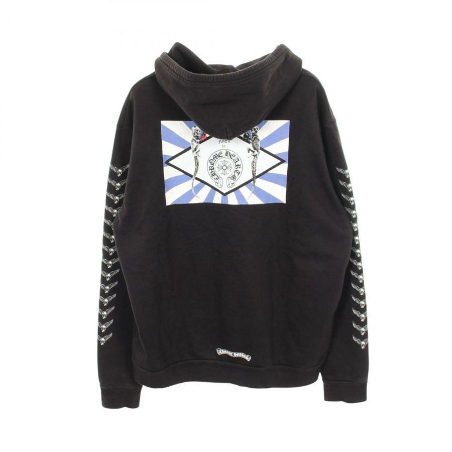 CHROME HEARTS FOTI 馬蹄鐵標誌連帽衫,純棉黑色,二手男款-1