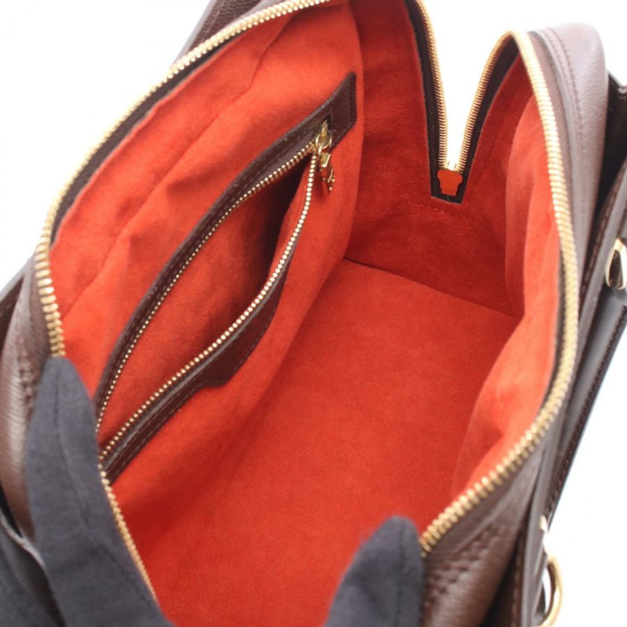 LOUIS VUITTON Triana 拉鍊手提包 N51155 Damier Ebene 帆布皮革 二手 LV-2