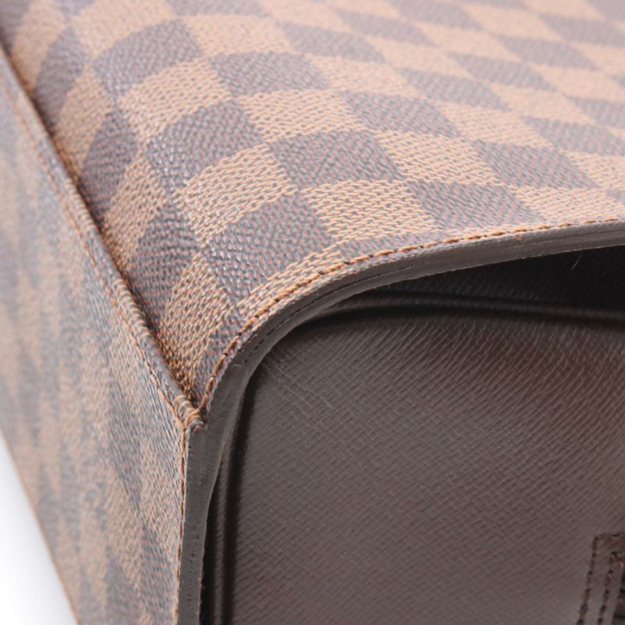 LOUIS VUITTON Triana 拉鍊手提包 N51155 Damier Ebene 帆布皮革 二手 LV-7