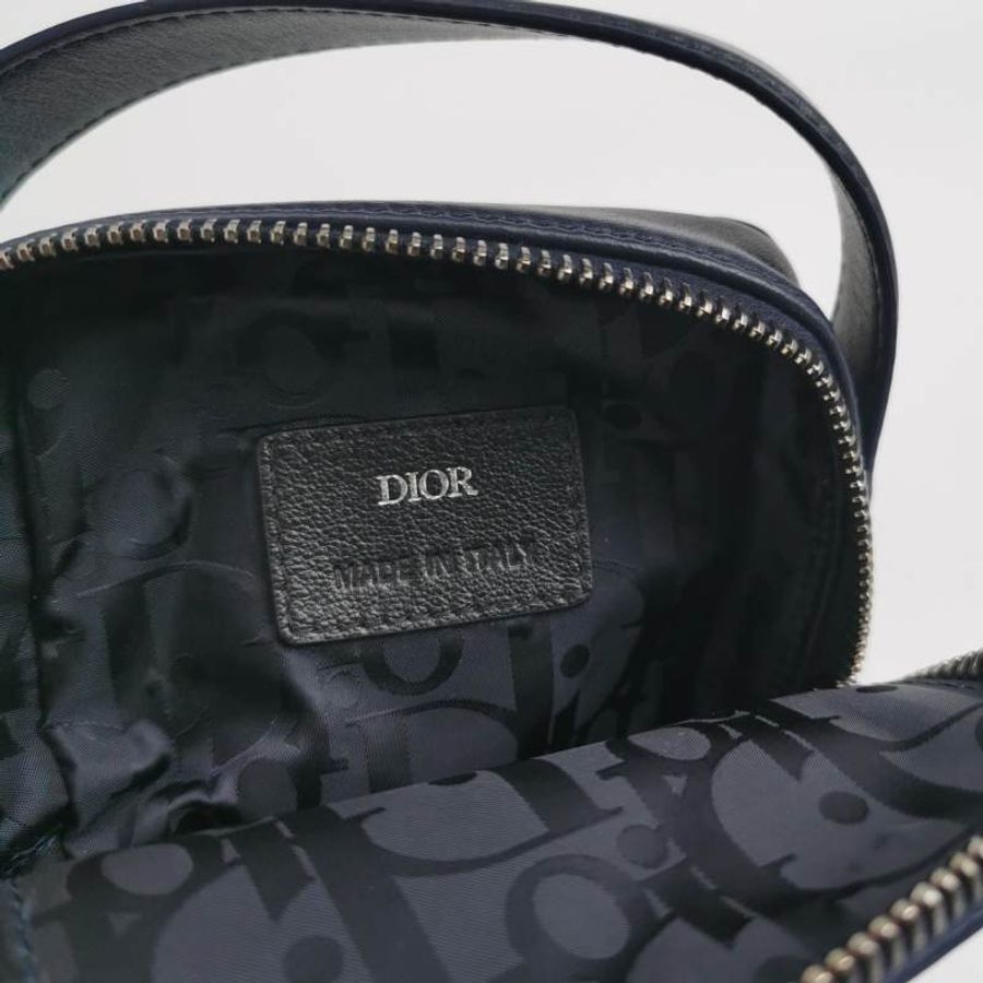 Dior 牛皮拼色字母Logo拉鍊斜背包-7