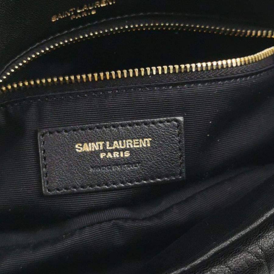 Saint Laurent Calypso小號羊皮純色YSL標誌肩包-7