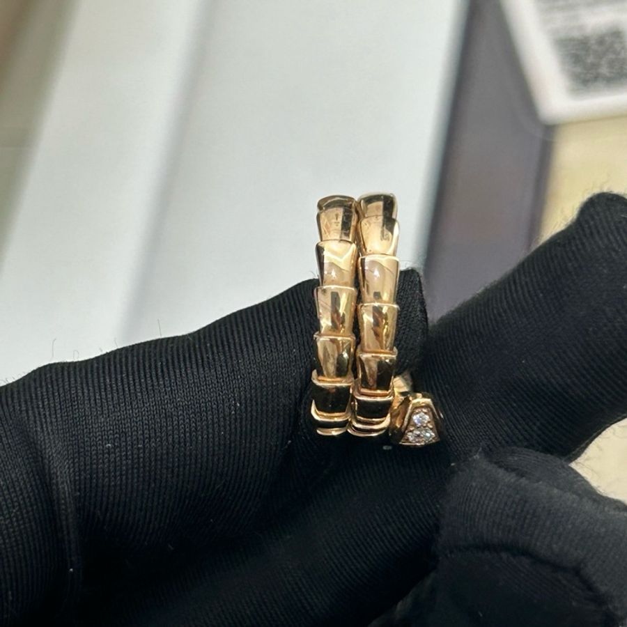 Bvlgari寶格麗 Serpenti viper系列 三環 頭尾鑽 蛇骨 戒指 蛇戒 S碼-11