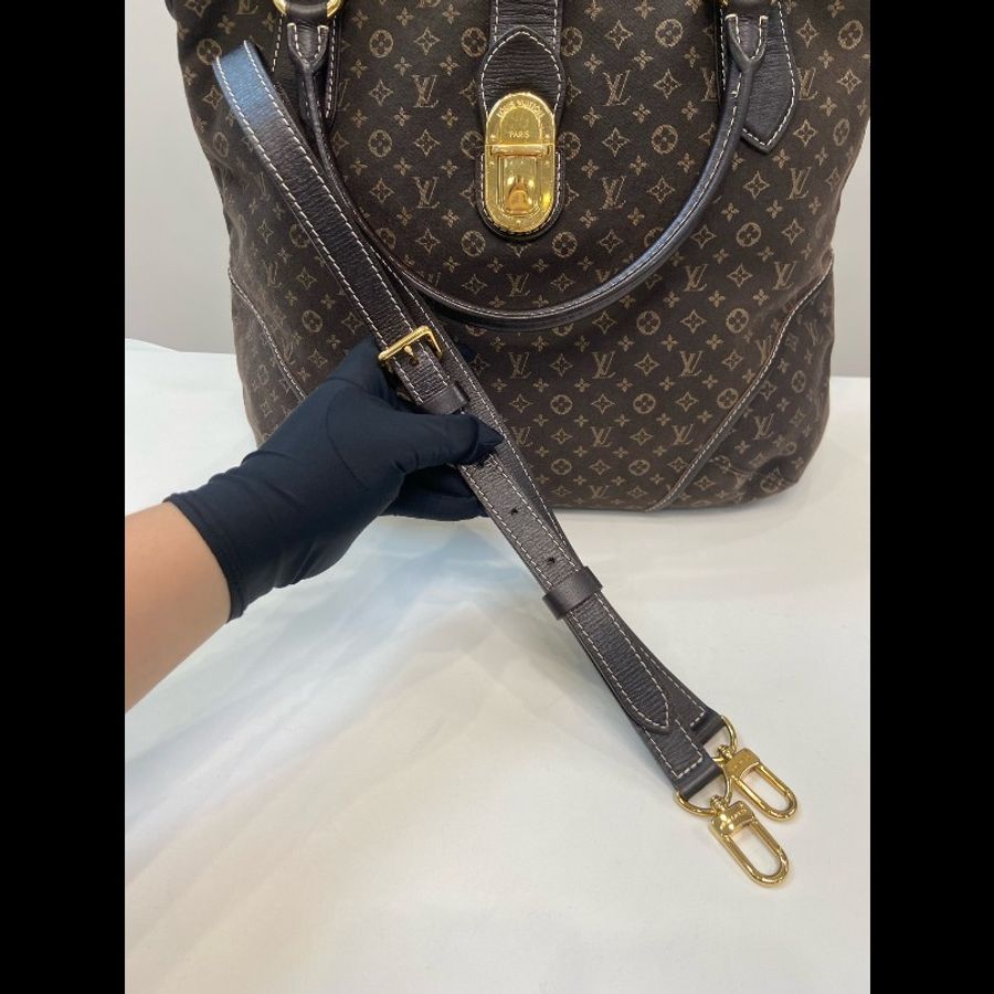 Louis Vuitton elegie 中古咖色丹寧牛仔托特包 有肩帶-8