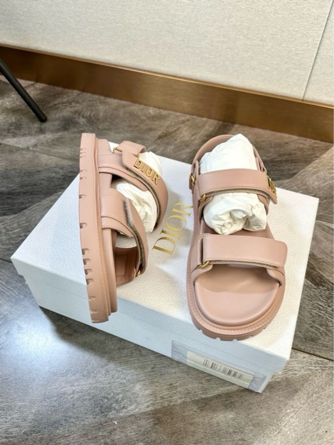 Dior 迪奧 Act皮革 爆款魔術貼雙搭扣金字母logo 涼鞋 沙灘鞋 37码-2