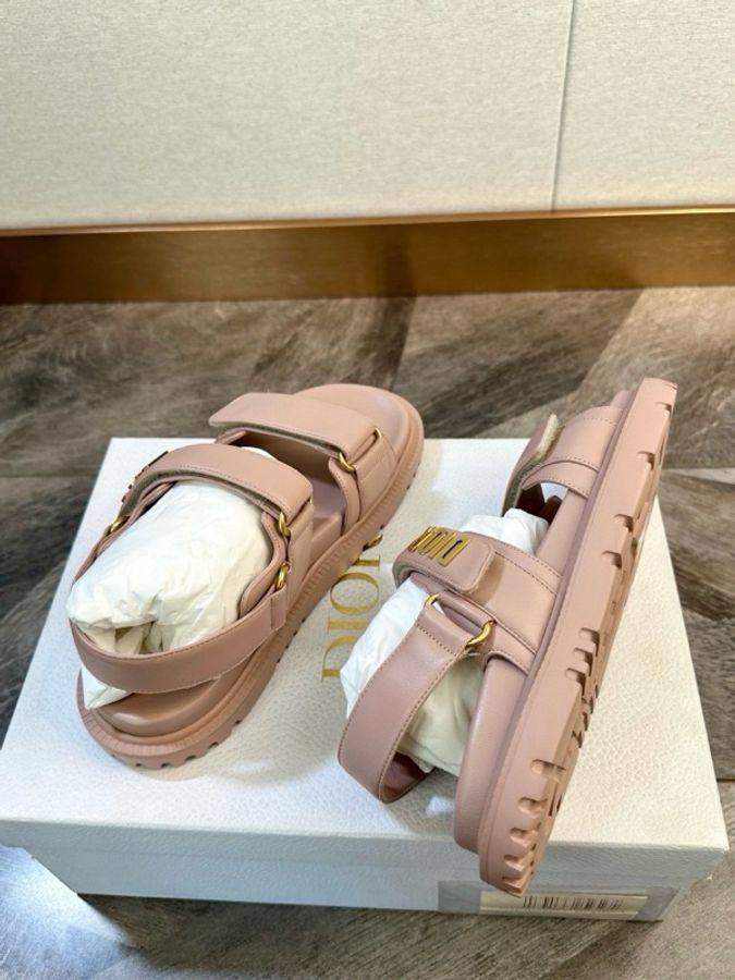 Dior 迪奧 Act皮革 爆款魔術貼雙搭扣金字母logo 涼鞋 沙灘鞋 37码-4