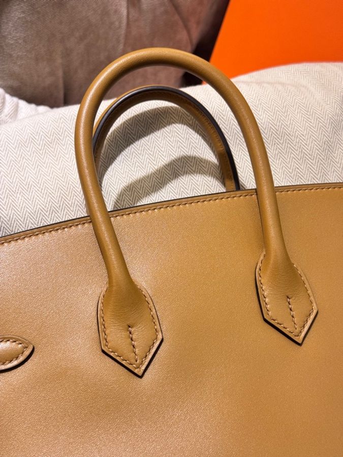 Hermes 爱马仕 鉑金包BK 25birki25芝麻色1E swift皮金扣-2
