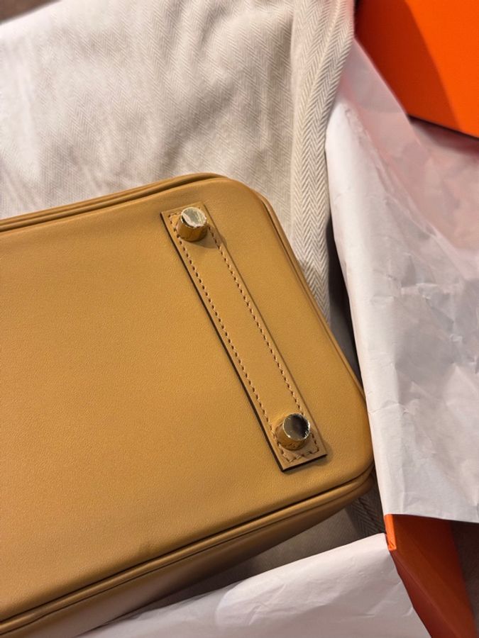 Hermes 爱马仕 鉑金包BK 25birki25芝麻色1E swift皮金扣-4