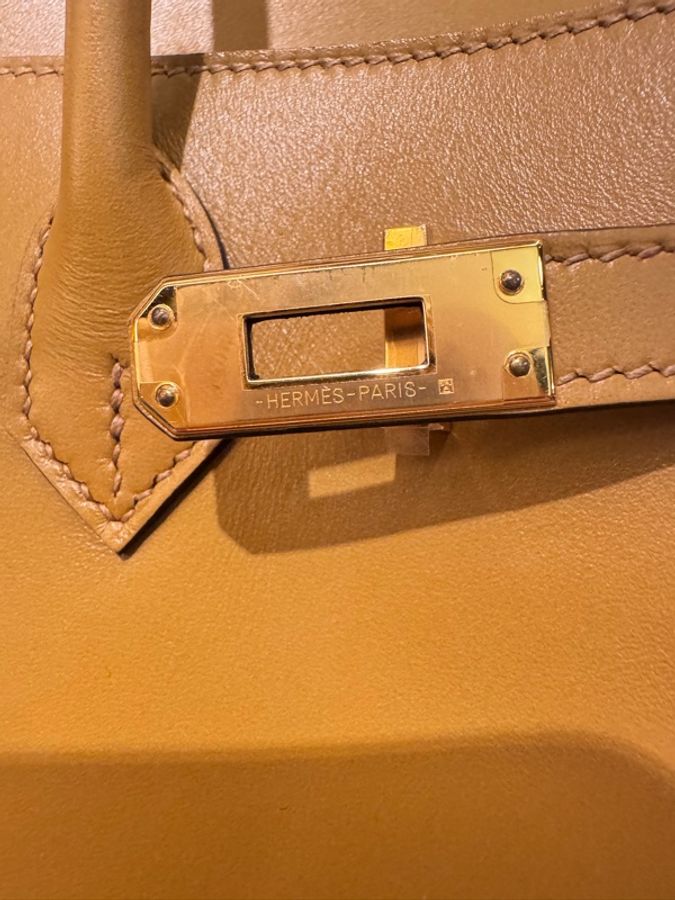 Hermes 爱马仕 鉑金包BK 25birki25芝麻色1E swift皮金扣-14