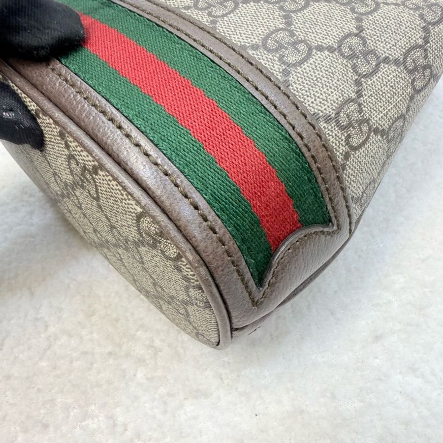 Gucci原花棕ophida小牛皮mini水桶包-8