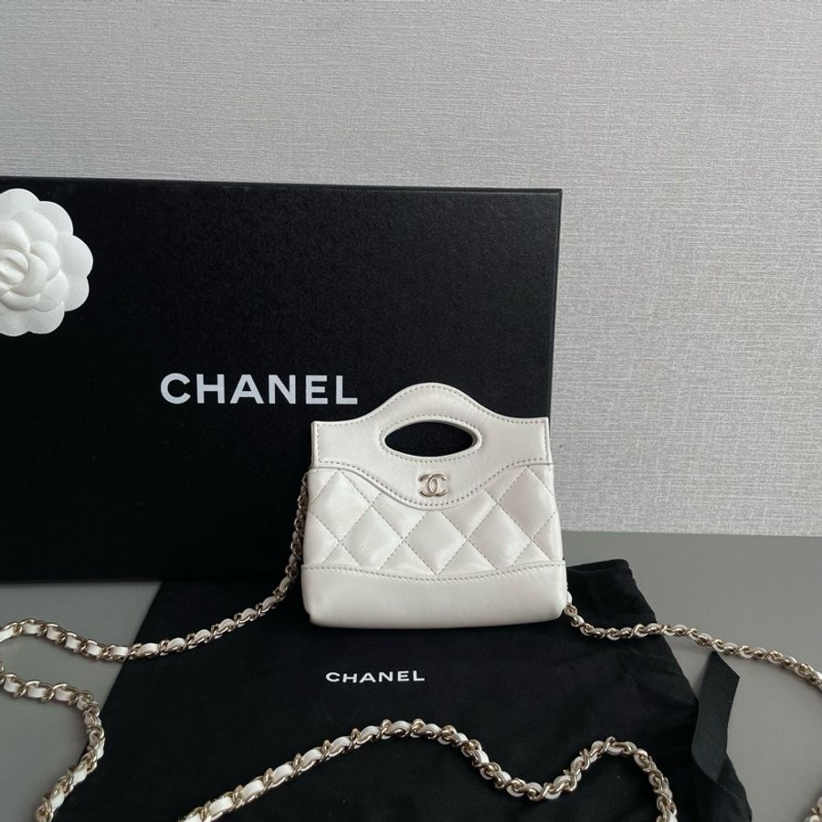 💎Chanel香奈兒|31bag nano 白色金扣單肩斜挎包|99新 芯片款-1
