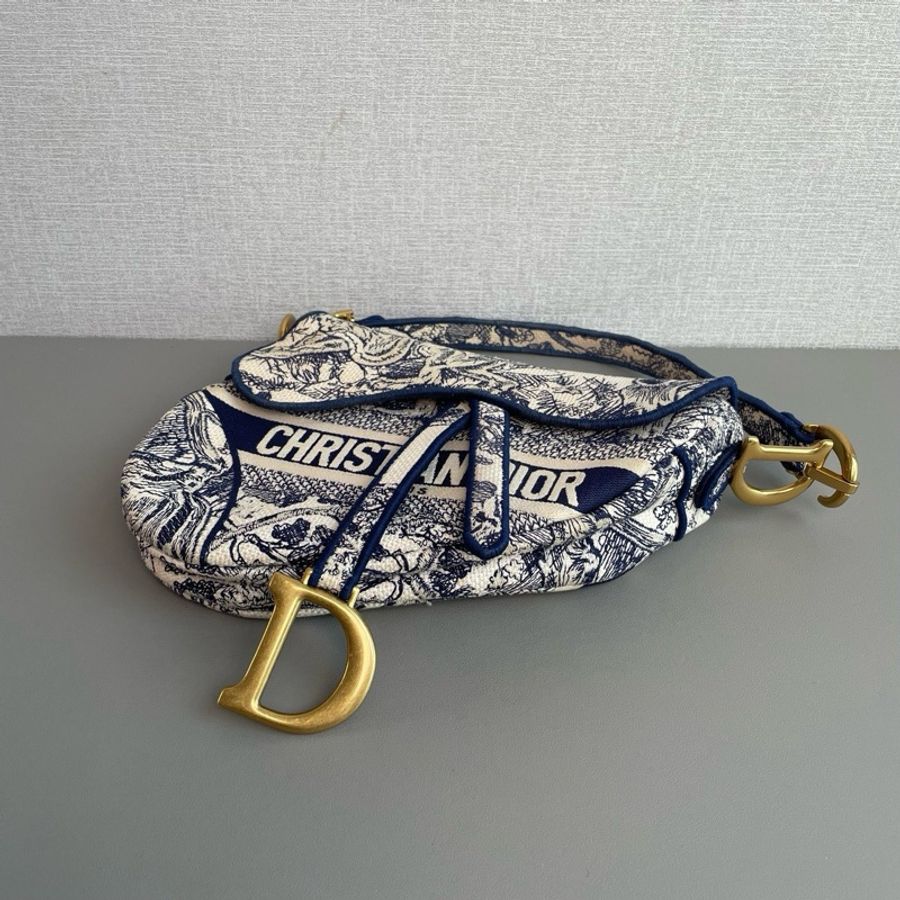 ✨Dior迪奧｜馬鞍包中號｜動物園刺繡款手提單肩包｜98新2020年碼-6