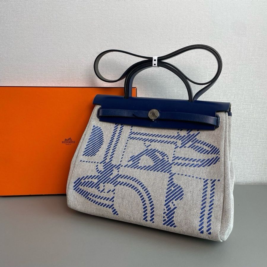 🐎Hermes愛馬仕｜herbag31 藍色狂躁新娘銀扣｜98新｜Z刻-3
