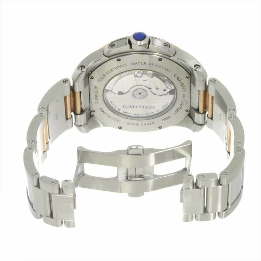 Cartier Calibre de W7100050 男士腕錶,日期顯示,棕色錶盤,18KPG 玫瑰金錶殼,自動上鍊機芯。-4