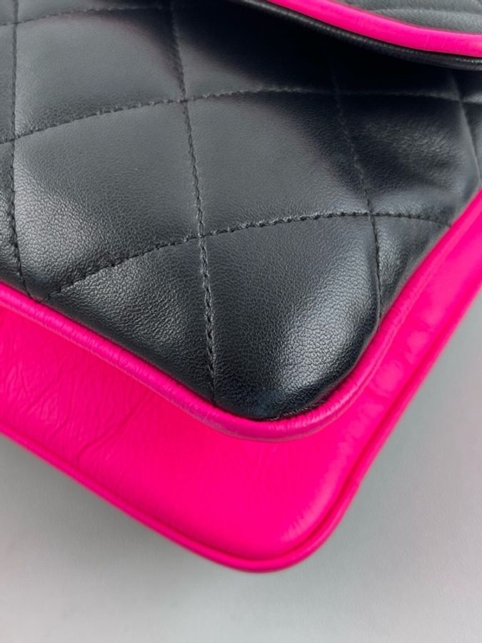 Chanel • 稀有Black Pink 黑拼粉色鏈條包 🈶保卡-6