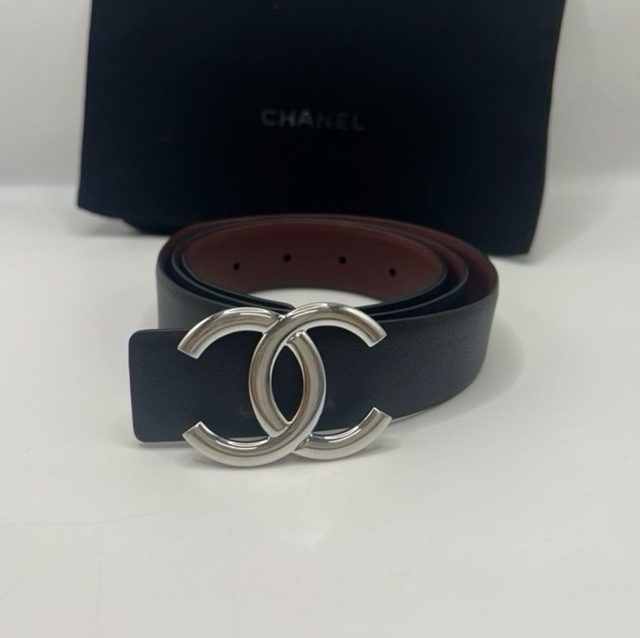 新品到貨 香奈儿Chanel经典款银色大logo双面腰带皮带尺寸 宽3cm长75/80/85/cm,-5