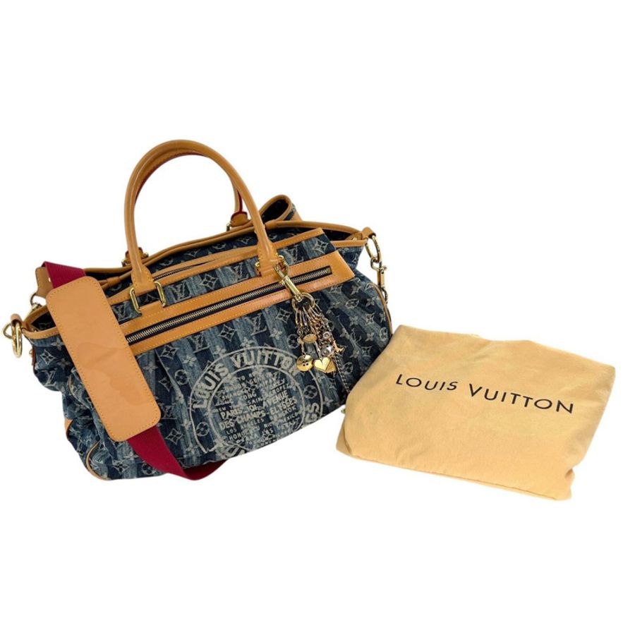路易威登 (LOUIS VUITTON) Monogram Denim Cavalier GM M95336 手提包 藍色 女士-20
