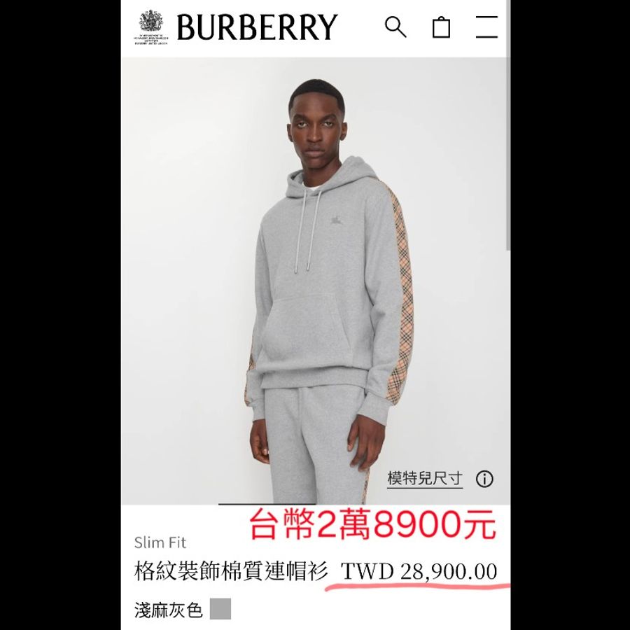 XL/原價2萬9/全新/Burberry 長袖連帽大學棉T-2