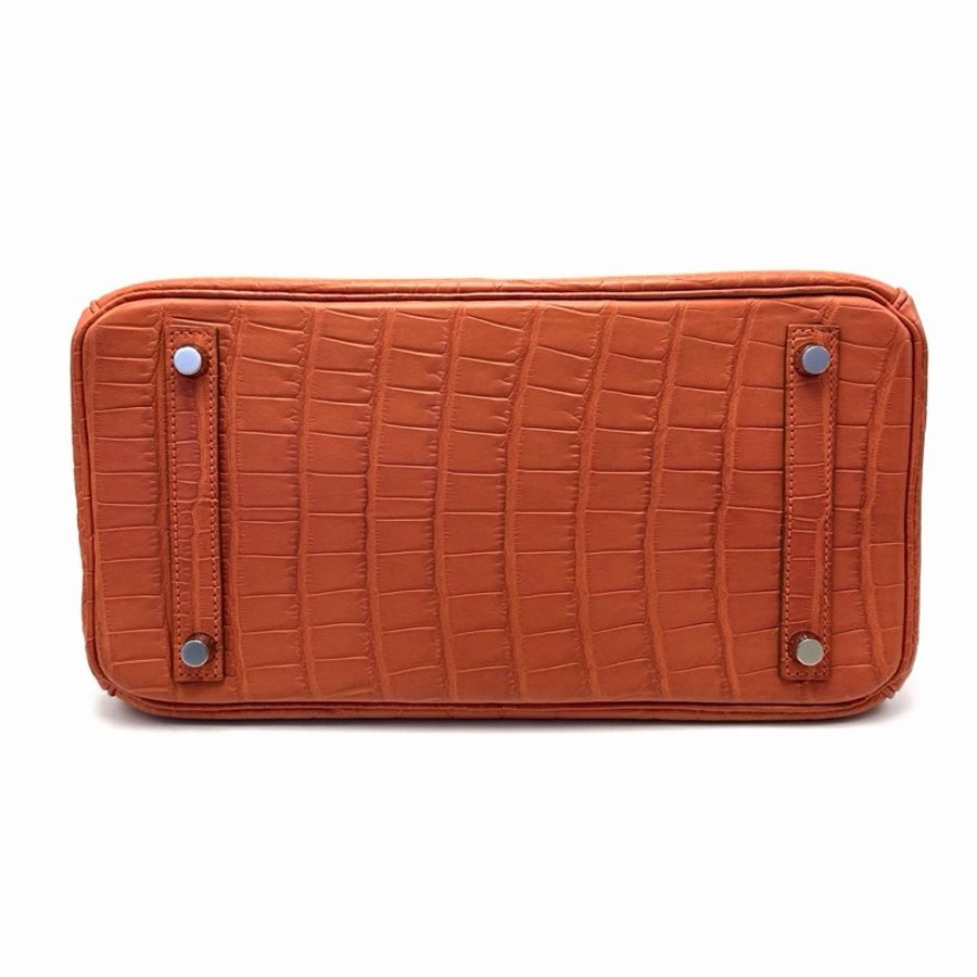 HERMES 薑餅色Birkin30霧面鱷魚皮手提包 30*20*15 98新配件塵袋 鎖鑰匙-4