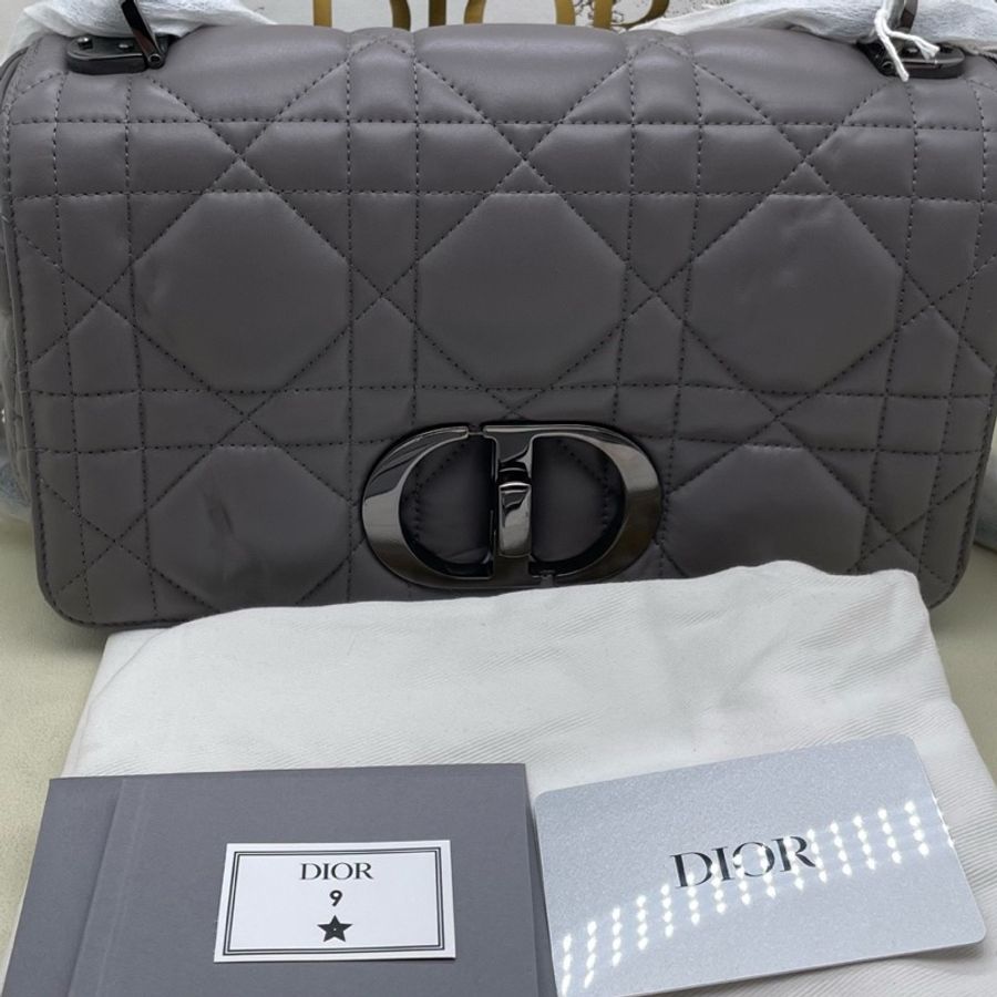 迪奧/Dior 21年Caro灰色泡芙包 尺寸26x15x8mm附件防塵袋-7