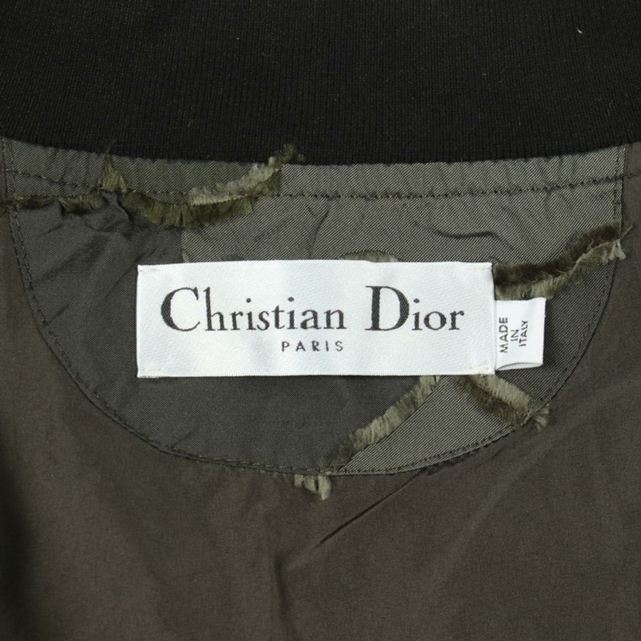 Dior BEE 刺繡迷彩提花夾克 017C14A2960 聚酯纖維 綠色 黑色 二手 男款-2