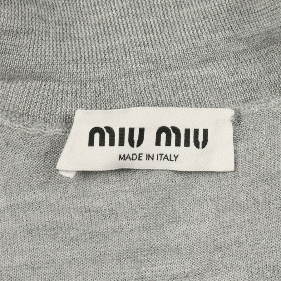 Miu Miu logo 高領針織衫 #36 MMR424 羊絨絲灰色 二手-2