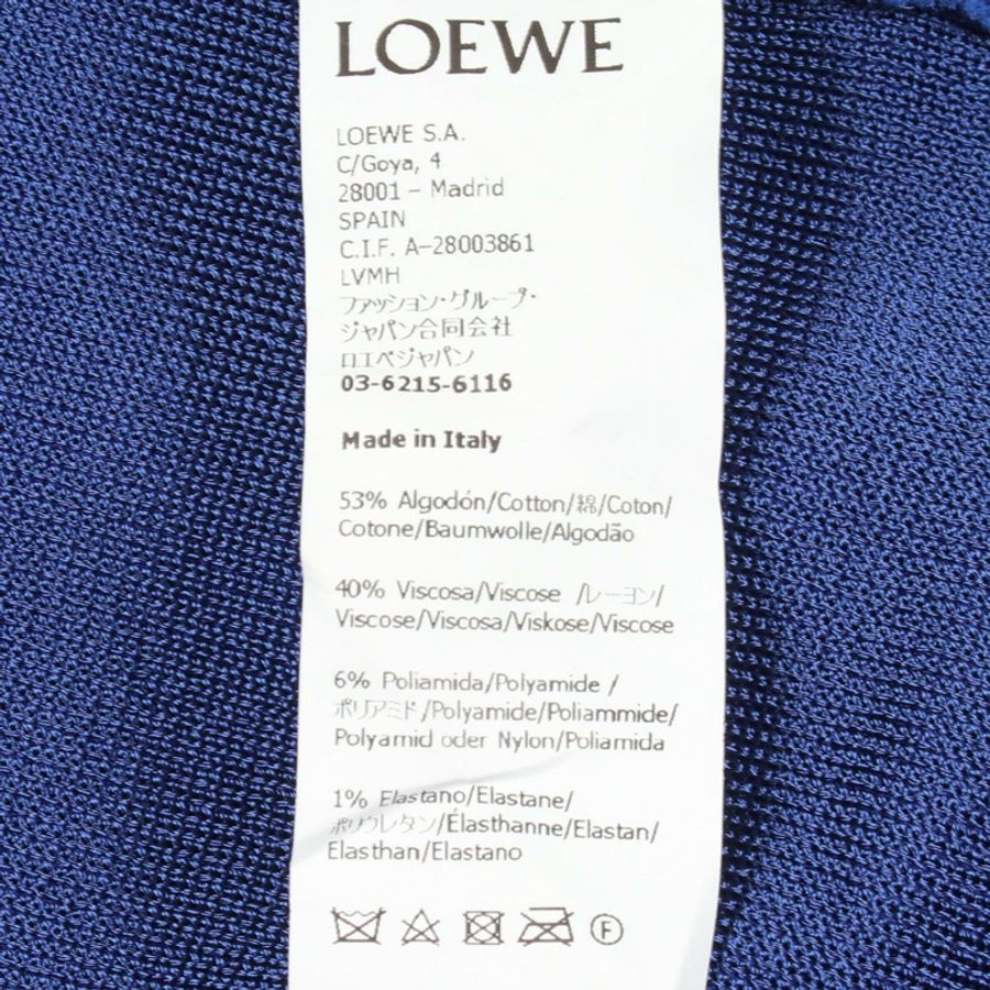 LOEWE Anagram 針織衫 H526Y14KDK 棉質人造絲藍色二手男士 XS 碼-3