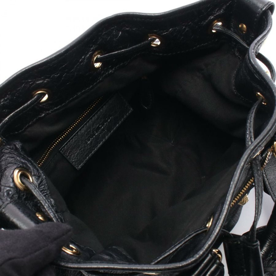 BALENCIAGA Giant mini pompon 2WAY 肩背手提包 285439 黑色皮革 二手-2
