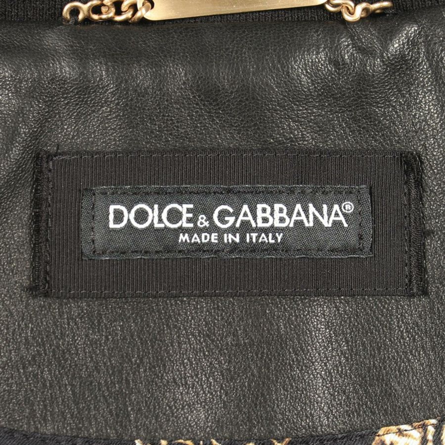 DOLCE & GABBANA 男士黑色真皮夾克,二手。-2