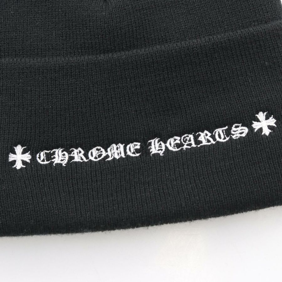 鉻心 CH 標誌刺繡針織帽 黑色 二手 男士-7
