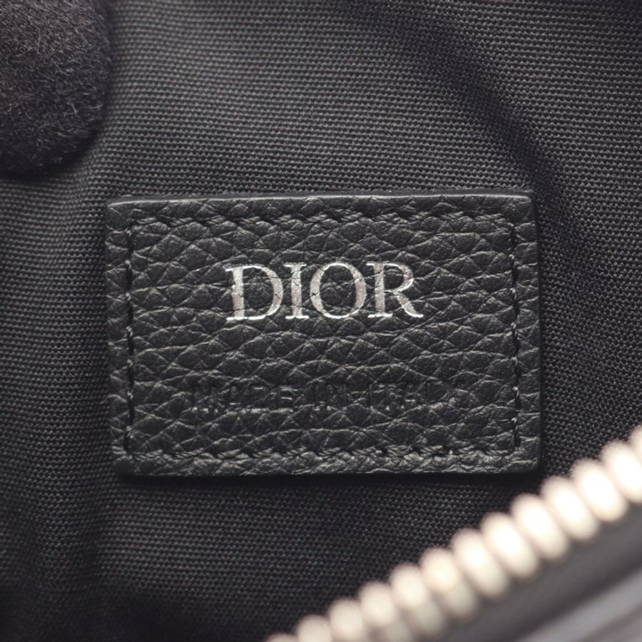 Christian Dior 馬鞍形單肩斜背包,黑色真皮,二手,男女通用-3
