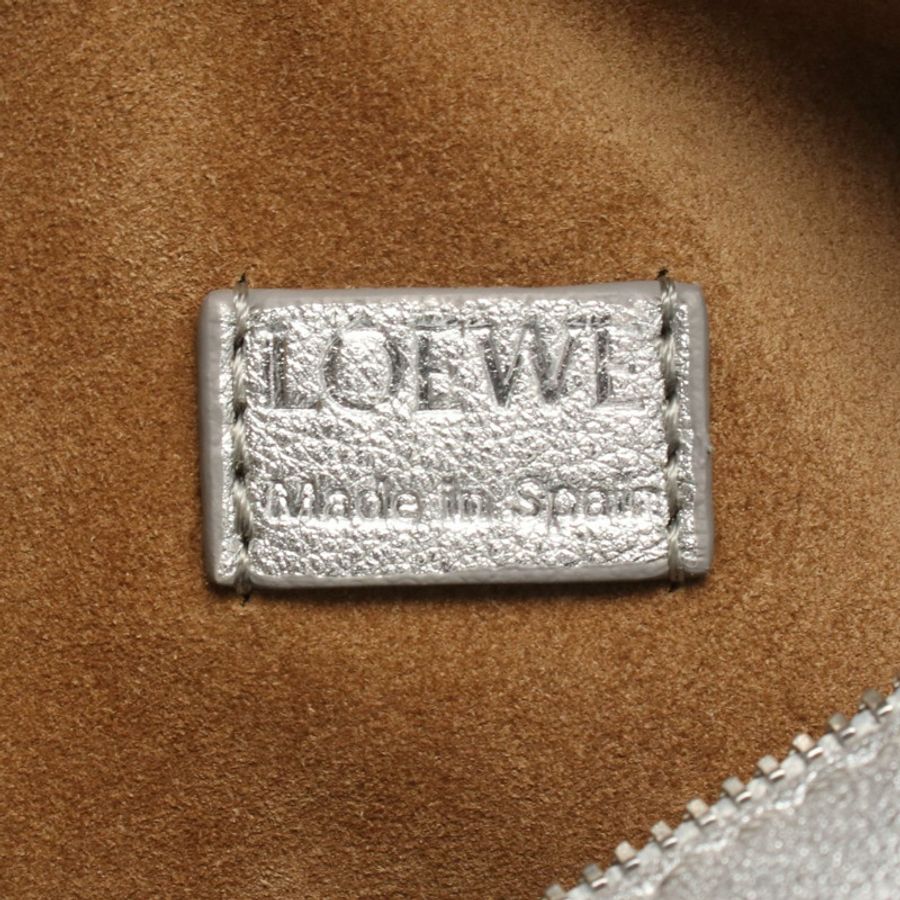 LOEWE Puzzle 迷你單肩手提包 A510P88X431160 皮革 銀色 新款 女士-3