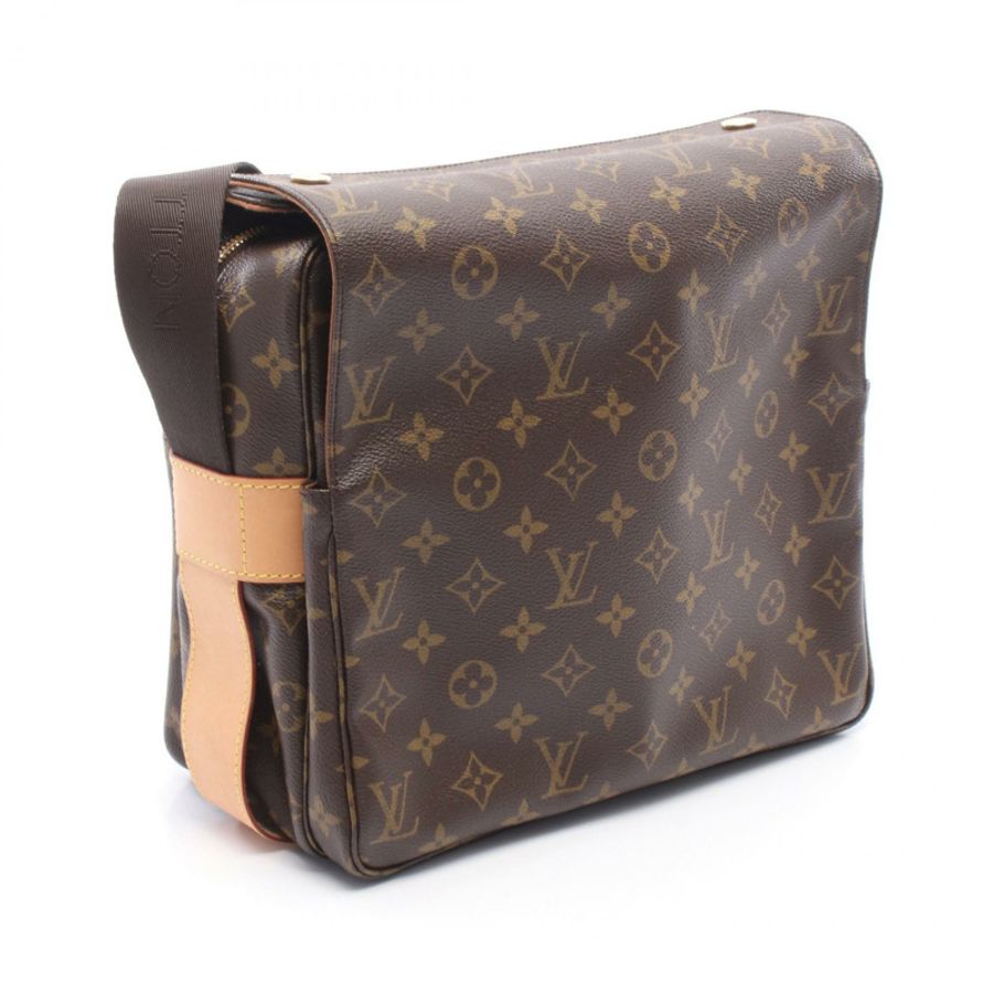 路易威登 Naviglio Monogram 肩背包 M50205 PVC塗層帆布皮革棕色二手女士-1