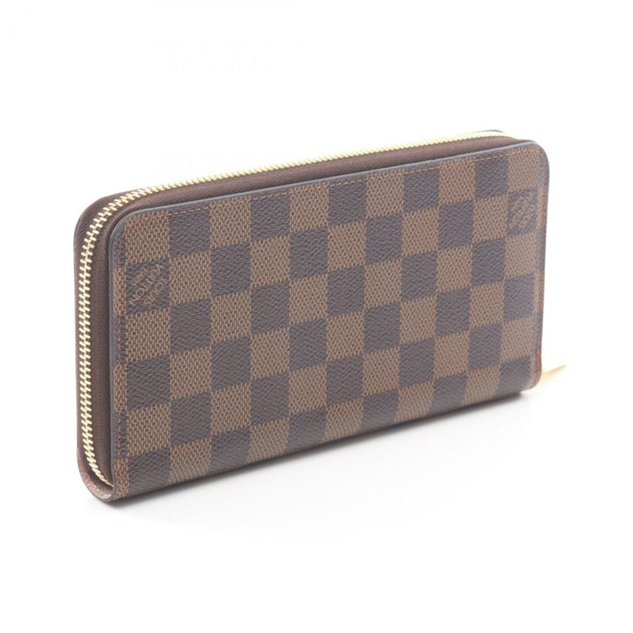 LOUIS VUITTON 拉鍊皮夾 長皮夾 N60046 Damier Ebene 玫瑰色 balerine-1
